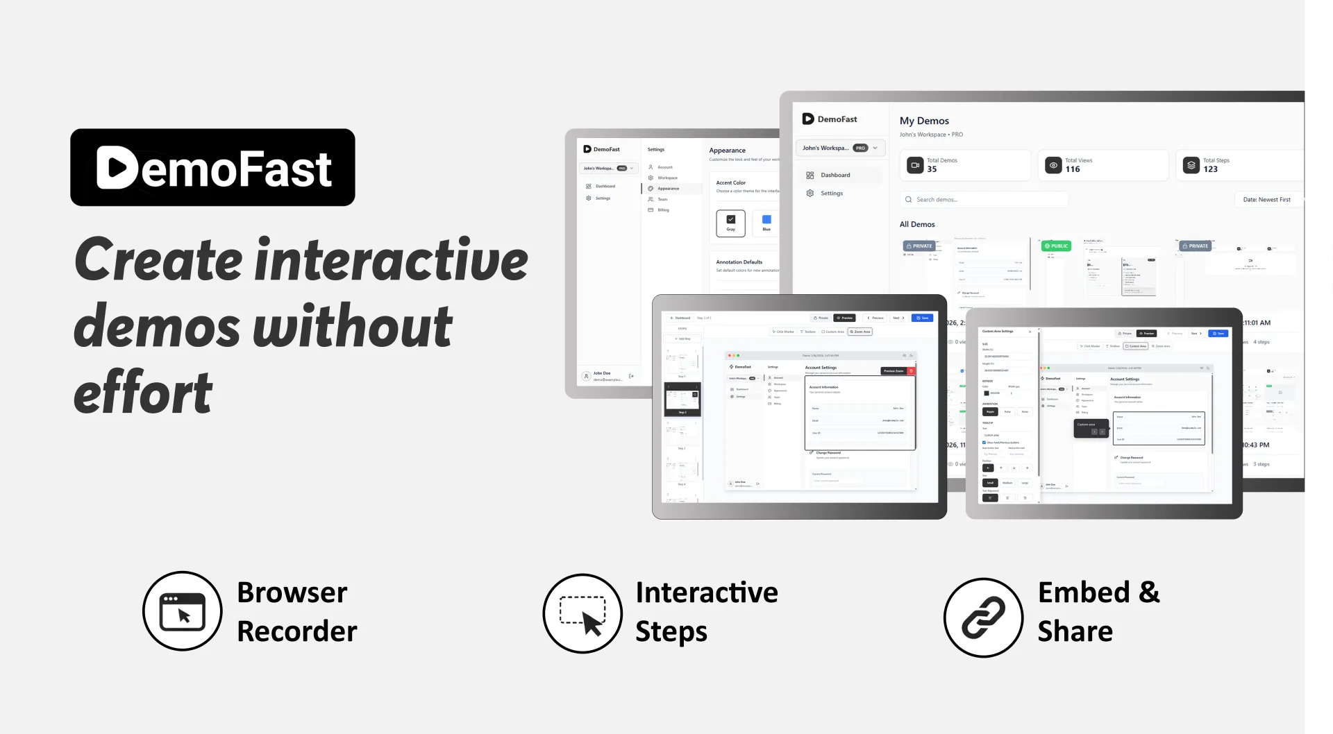 DemoFast interactive product demo editor